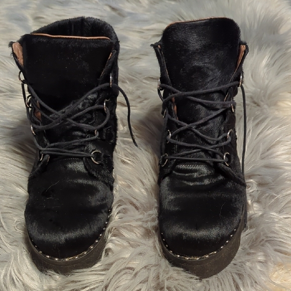 Shoes - Black Calf Hair Boots Sz 9